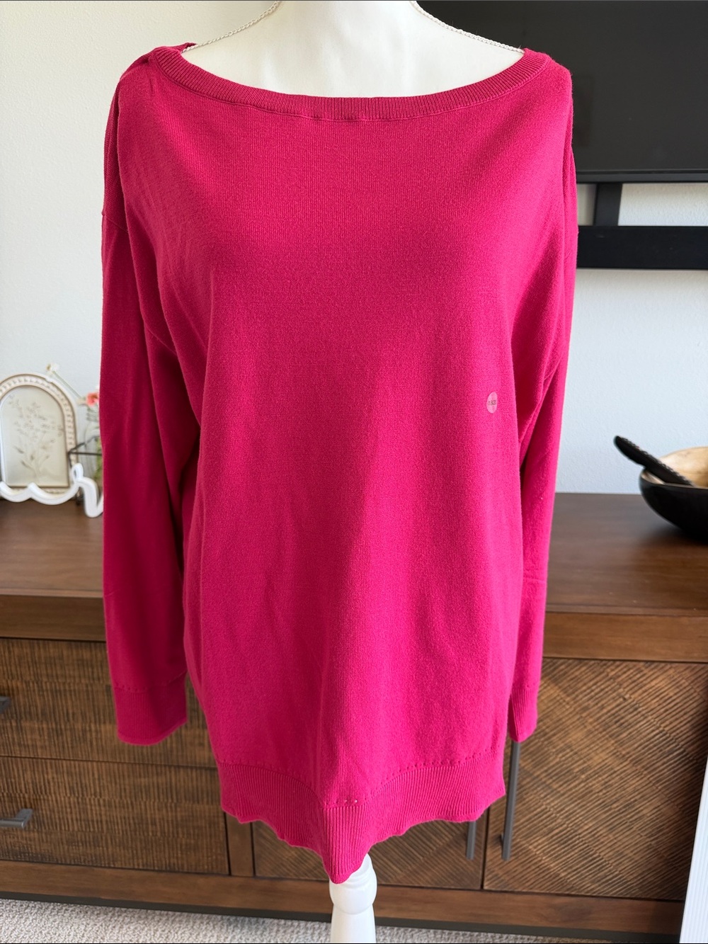 Lane Bryant Fuchsia Off-the-Shoulder Sweater